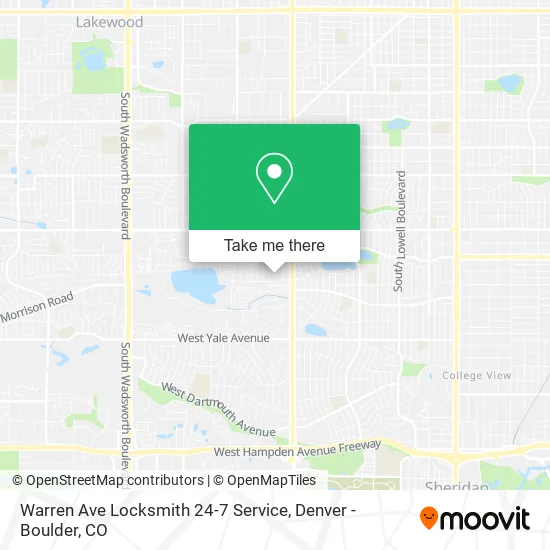 Warren Ave Locksmith 24-7 Service map