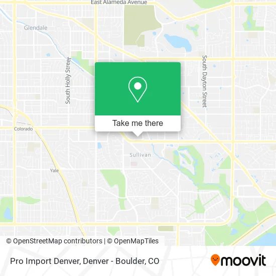 Pro Import Denver map