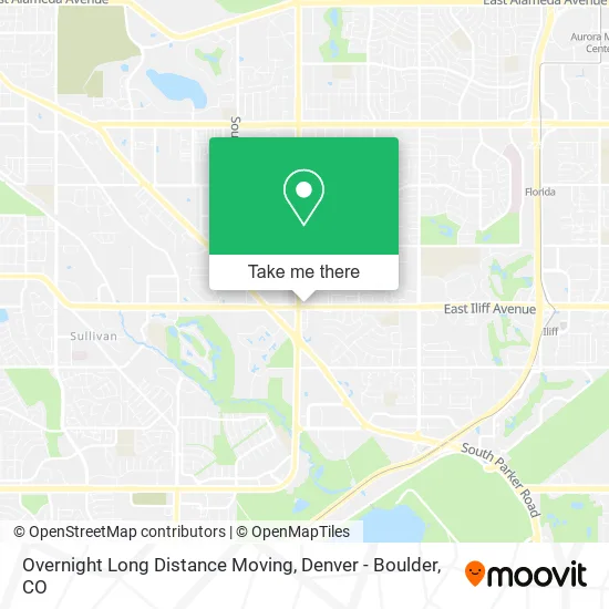 Overnight Long Distance Moving map