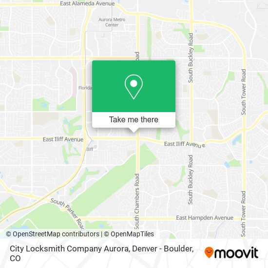 City Locksmith Company Aurora map