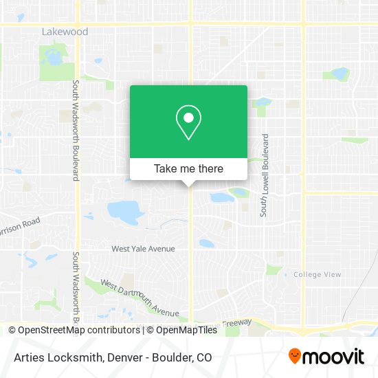 Arties Locksmith map