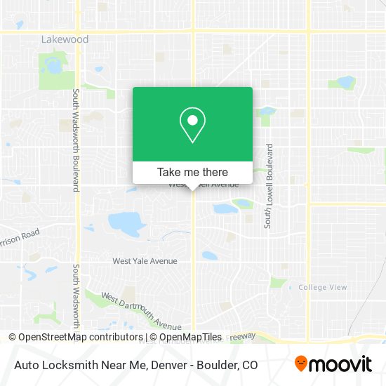 Auto Locksmith Near Me map