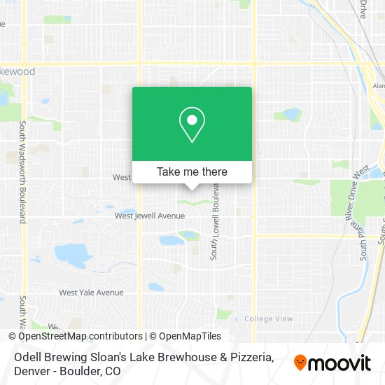 Odell Brewing Sloan's Lake Brewhouse & Pizzeria map