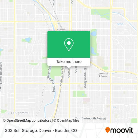 303 Self Storage map