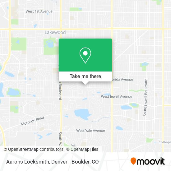 Aarons Locksmith map