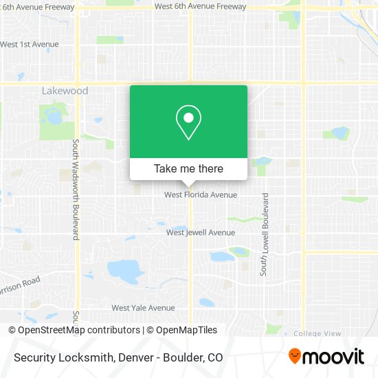 Mapa de Security Locksmith