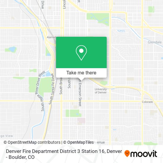 Denver Fire Department District 3 Station 16 map