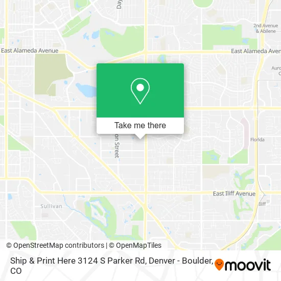 Mapa de Ship & Print Here 3124 S Parker Rd