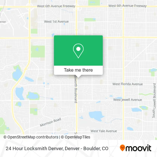 24 Hour Locksmith Denver map