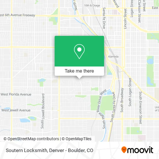 Soutern Locksmith map