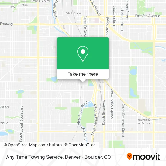 Any Time Towing Service map