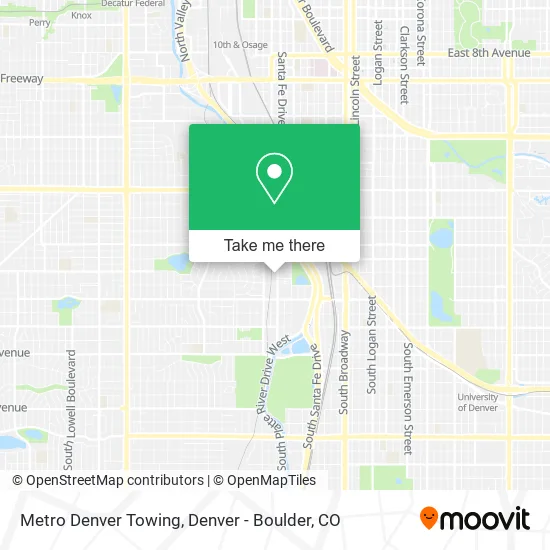 Metro Denver Towing map