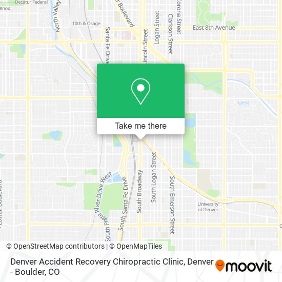 Denver Accident Recovery Chiropractic Clinic map