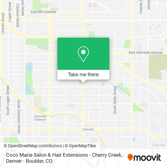 Mapa de Coco Marie Salon & Hair Extensions - Cherry Creek