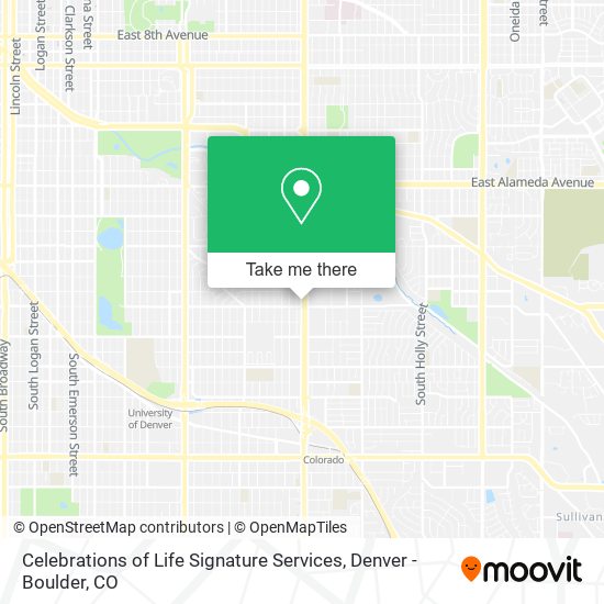 Celebrations of Life Signature Services map
