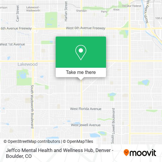 Mapa de Jeffco Mental Health and Wellness Hub