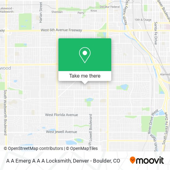 A A Emerg A A A Locksmith map