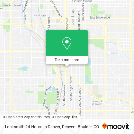 Locksmith 24 Hours In Denver map