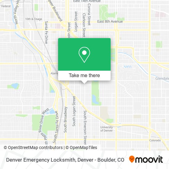 Mapa de Denver Emergency Locksmith
