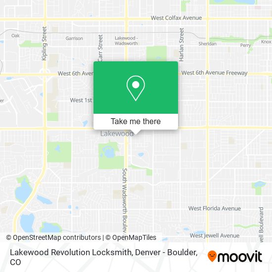 Lakewood Revolution Locksmith map