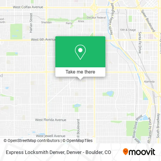 Mapa de Express Locksmith Denver