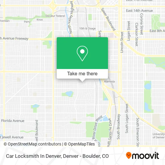 Car Locksmith In Denver map