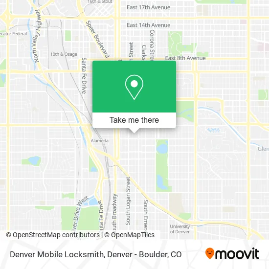 Denver Mobile Locksmith map
