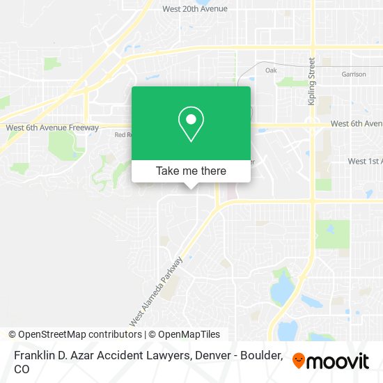 Mapa de Franklin D. Azar Accident Lawyers