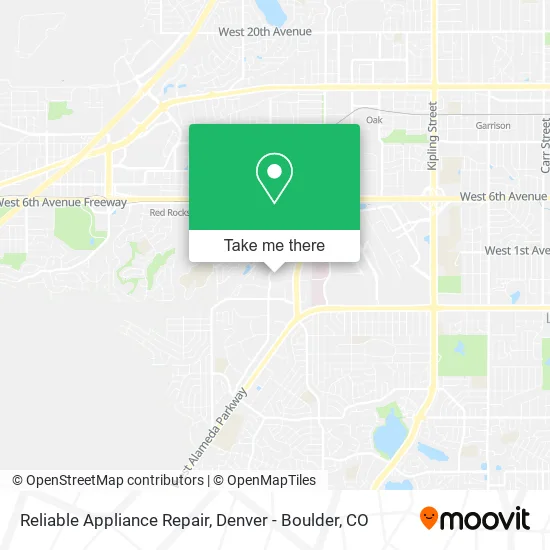 Reliable Appliance Repair map