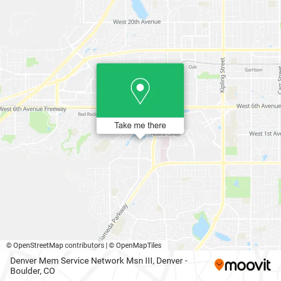 Denver Mem Service Network Msn III map