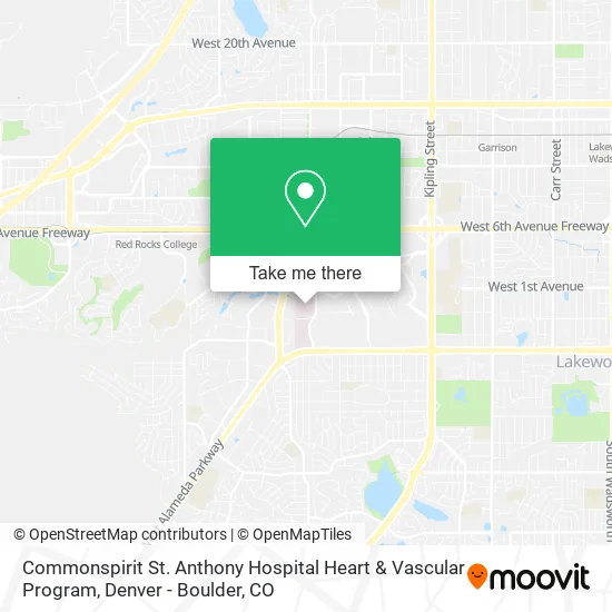 Commonspirit St. Anthony Hospital Heart & Vascular Program map