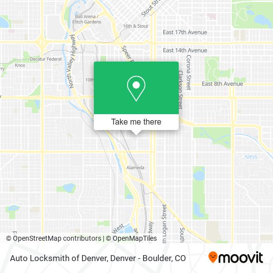 Auto Locksmith of Denver map
