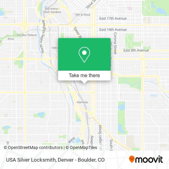 Mapa de USA Silver Locksmith