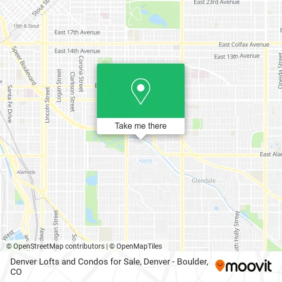 Denver Lofts and Condos for Sale map