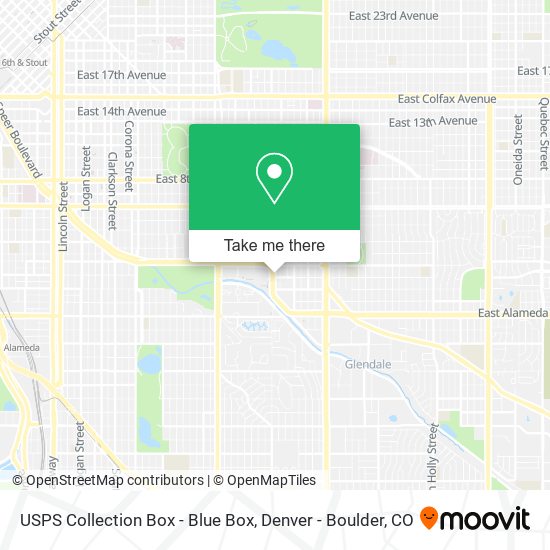 USPS Collection Box - Blue Box map