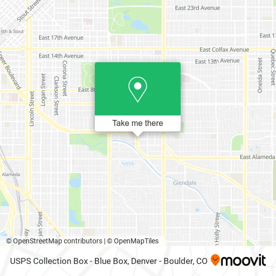 Mapa de USPS Collection Box - Blue Box