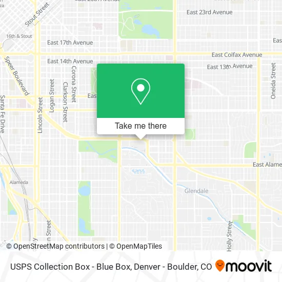 USPS Collection Box - Blue Box map