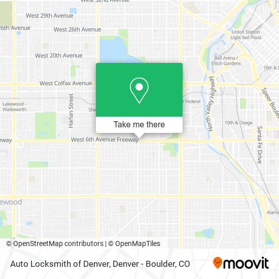 Auto Locksmith of Denver map