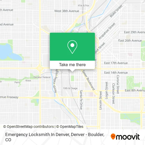 Emergency Locksmith In Denver map