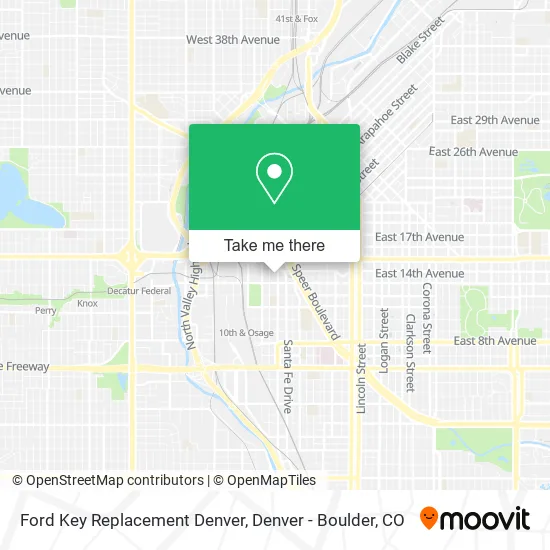 Ford Key Replacement Denver map