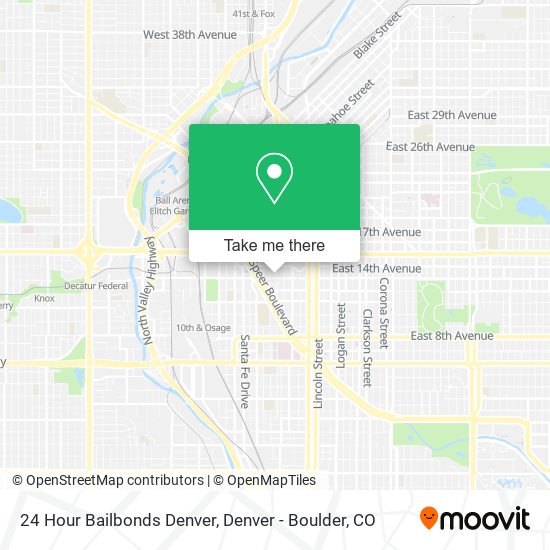 Mapa de 24 Hour Bailbonds Denver