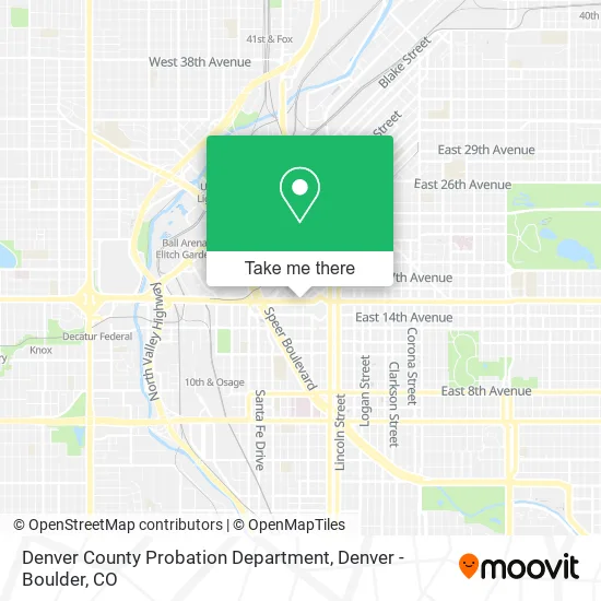 Denver County Probation Department map