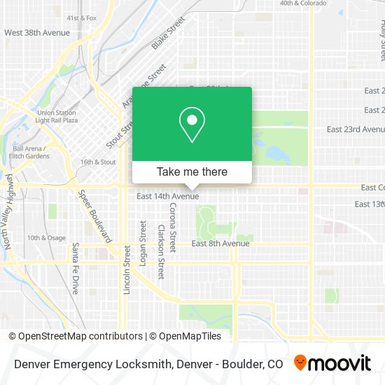 Mapa de Denver Emergency Locksmith