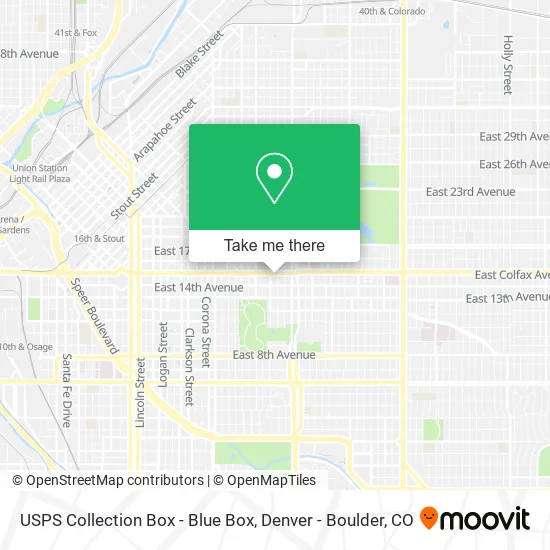 Mapa de USPS Collection Box - Blue Box