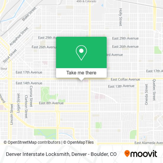 Denver Interstate Locksmith map