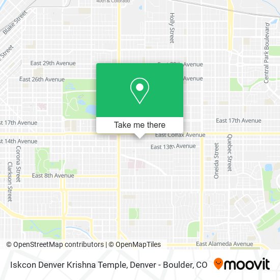 Mapa de Iskcon Denver Krishna Temple