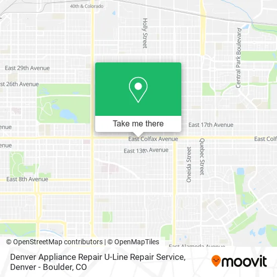 Denver Appliance Repair U-Line Repair Service map