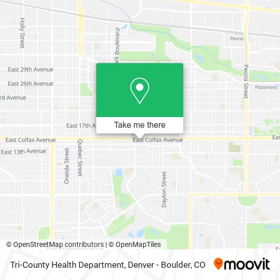 Mapa de Tri-County Health Department