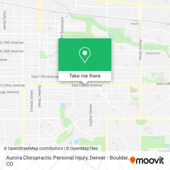 Aurora Chiropractic Personal Injury map