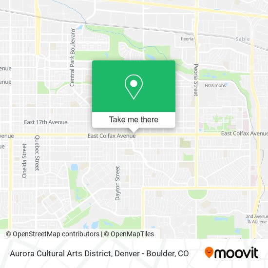 Aurora Cultural Arts District map